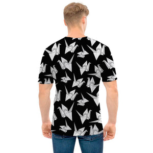 Black And White Origami Pattern Print Men's T-Shirt