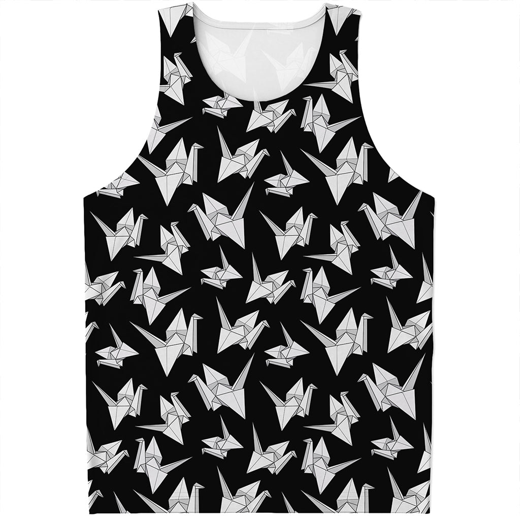 Black And White Origami Pattern Print Men's Tank Top