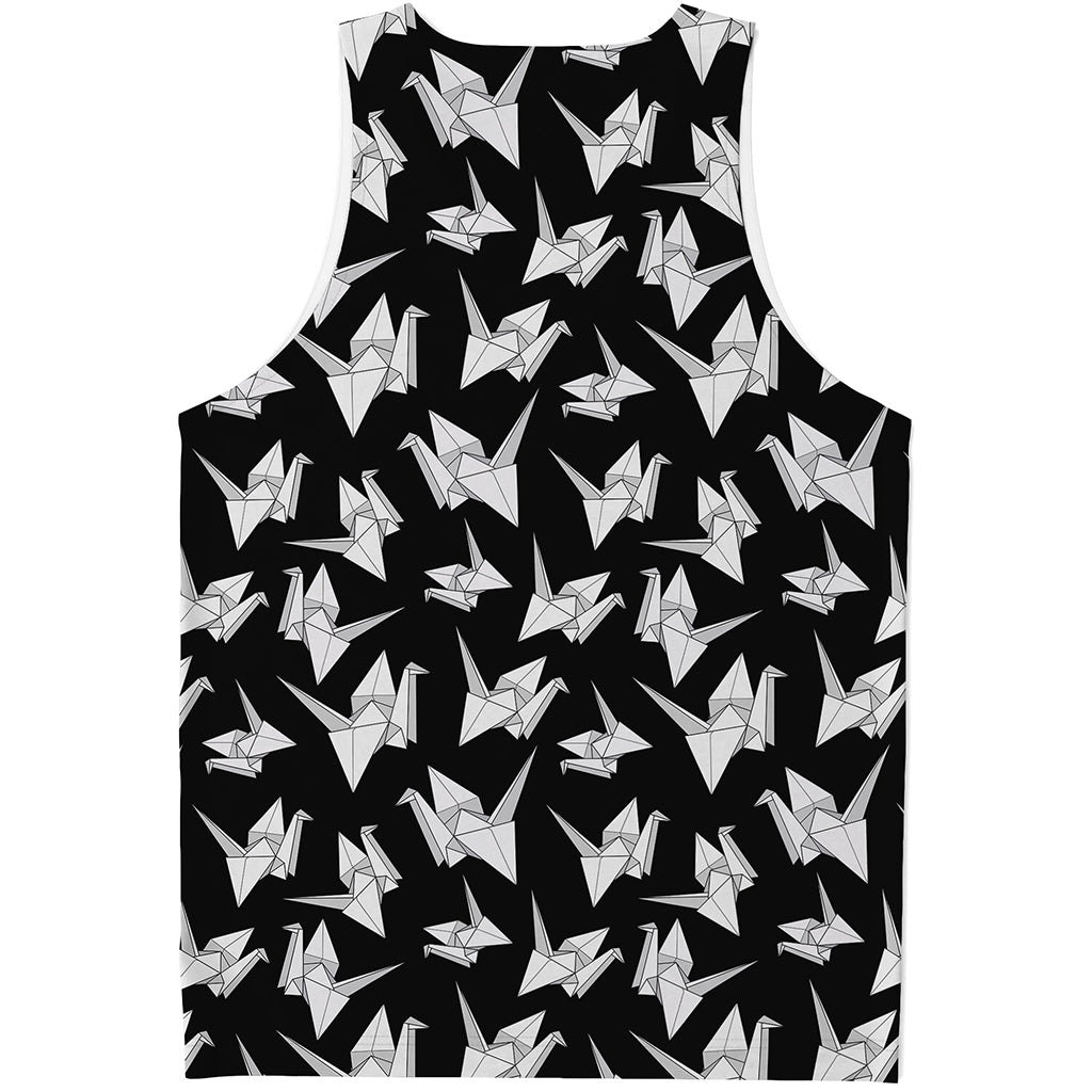 Black And White Origami Pattern Print Men's Tank Top