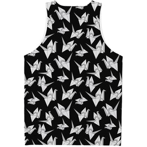 Black And White Origami Pattern Print Men's Tank Top