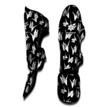 Black And White Origami Pattern Print Muay Thai Shin Guard
