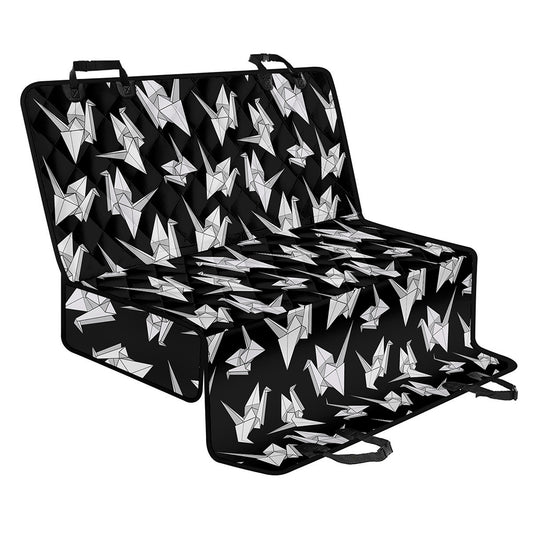 Black And White Origami Pattern Print Pet Car Back Seat Cover