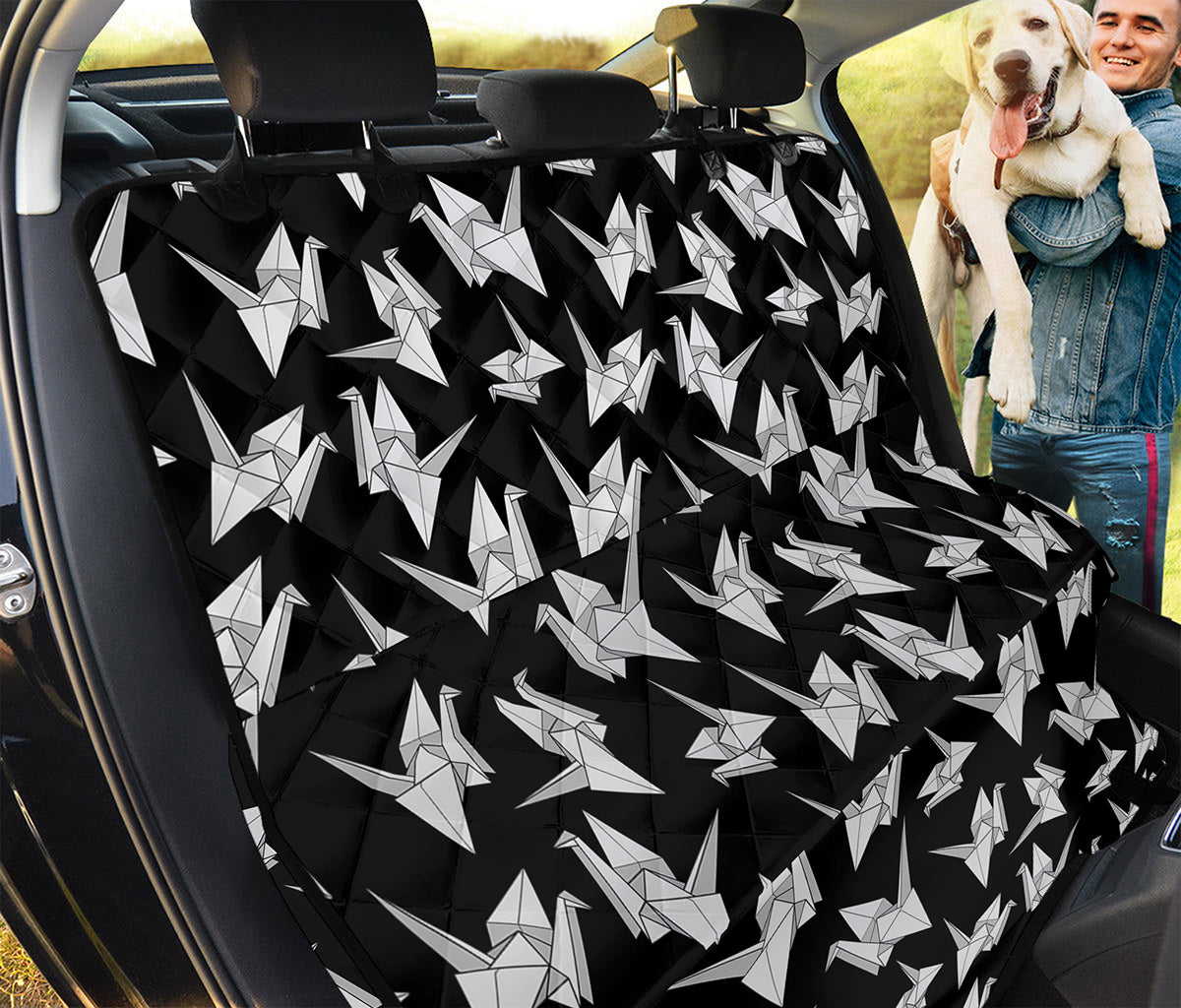 Black And White Origami Pattern Print Pet Car Back Seat Cover