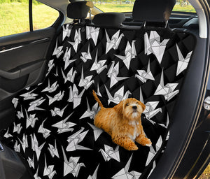 Black And White Origami Pattern Print Pet Car Back Seat Cover