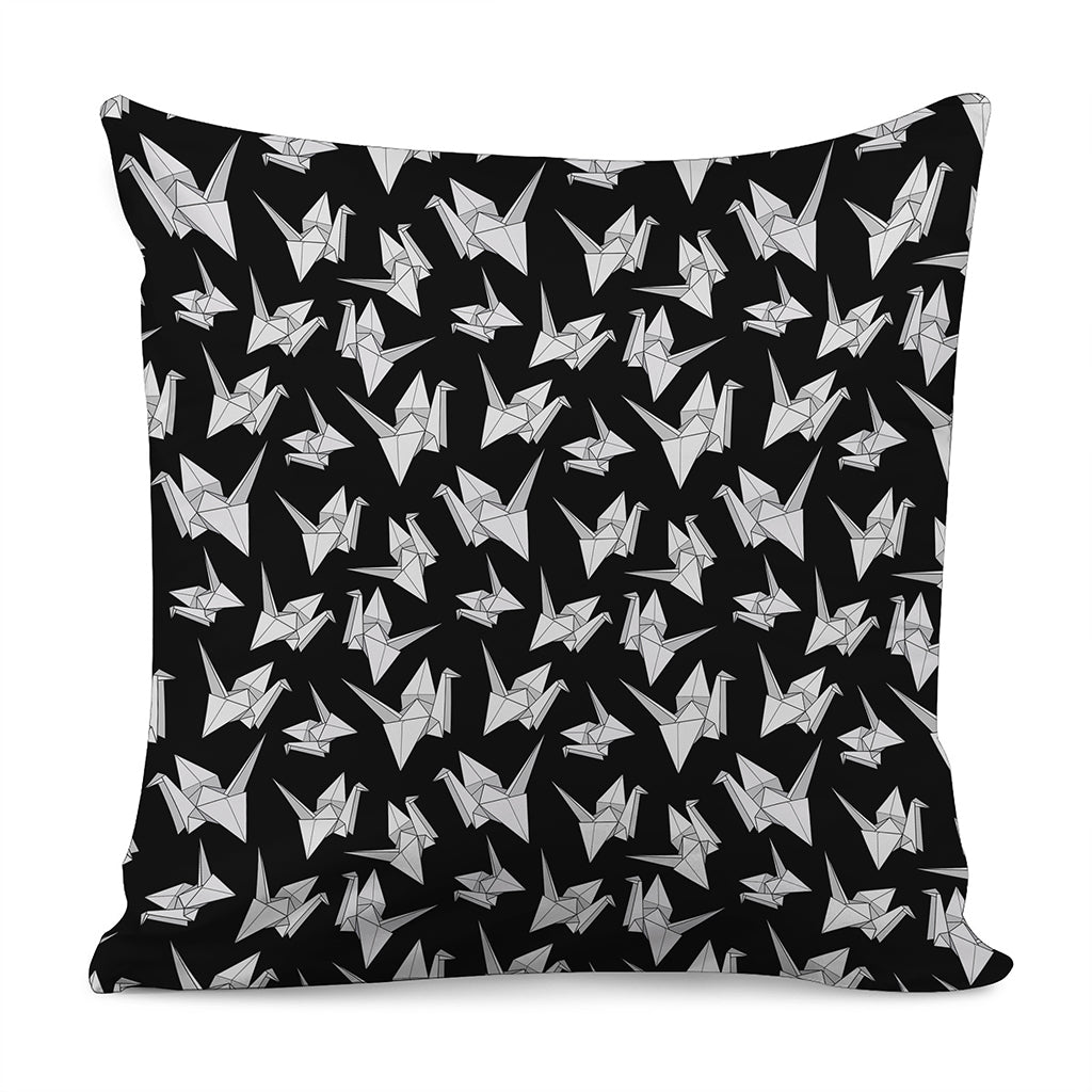 Black And White Origami Pattern Print Pillow Cover