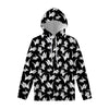 Black And White Origami Pattern Print Pullover Hoodie