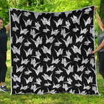 Black And White Origami Pattern Print Quilt