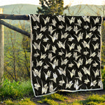 Black And White Origami Pattern Print Quilt