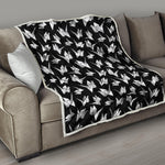 Black And White Origami Pattern Print Quilt