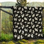 Black And White Origami Pattern Print Quilt