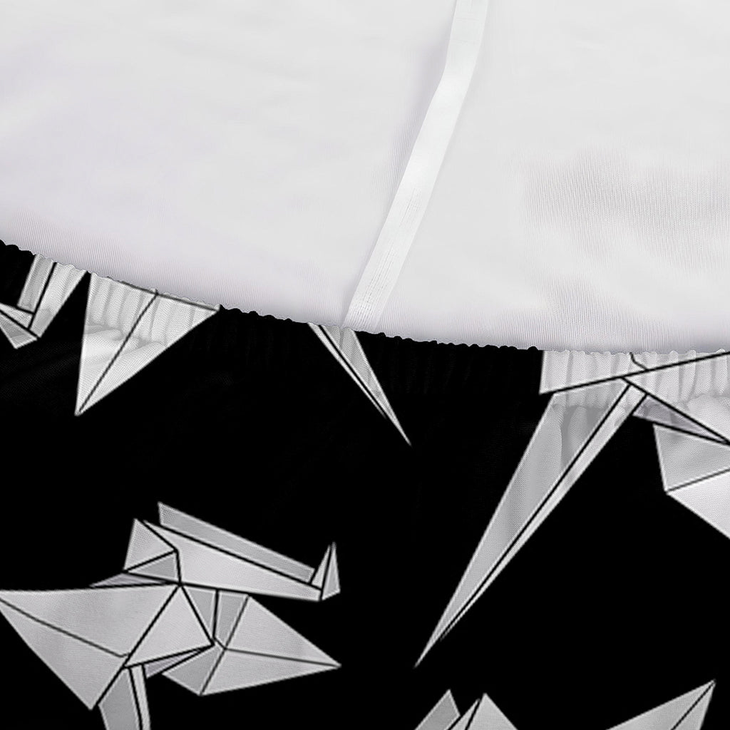 Black And White Origami Pattern Print Sofa Cover