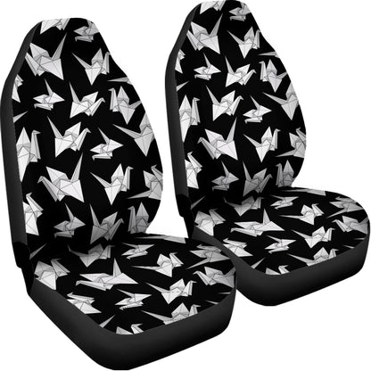 Black And White Origami Pattern Print Universal Fit Car Seat Covers