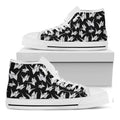 Black And White Origami Pattern Print White High Top Sneakers