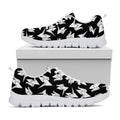 Black And White Origami Pattern Print White Running Shoes