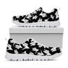 Black And White Origami Pattern Print White Sneakers