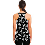 Black And White Origami Pattern Print Women's Racerback Tank Top
