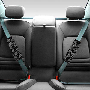 Black And White Owl Pattern Print Car Seat Belt Covers