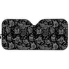 Black And White Owl Pattern Print Car Sun Shade