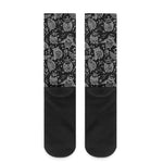 Black And White Owl Pattern Print Crew Socks