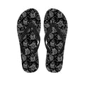 Black And White Owl Pattern Print Flip Flops
