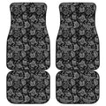 Black And White Owl Pattern Print Front and Back Car Floor Mats