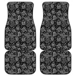 Black And White Owl Pattern Print Front and Back Car Floor Mats