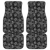 Black And White Owl Pattern Print Front and Back Car Floor Mats