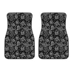 Black And White Owl Pattern Print Front Car Floor Mats