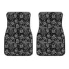 Black And White Owl Pattern Print Front Car Floor Mats