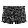 Black And White Owl Pattern Print Men's Boxer Briefs