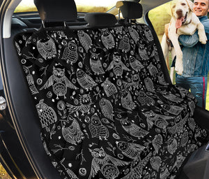 Black And White Owl Pattern Print Pet Car Back Seat Cover