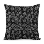 Black And White Owl Pattern Print Pillow Cover