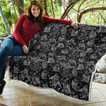 Black And White Owl Pattern Print Quilt