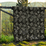 Black And White Owl Pattern Print Quilt