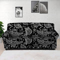 Black And White Owl Pattern Print Sofa Cover