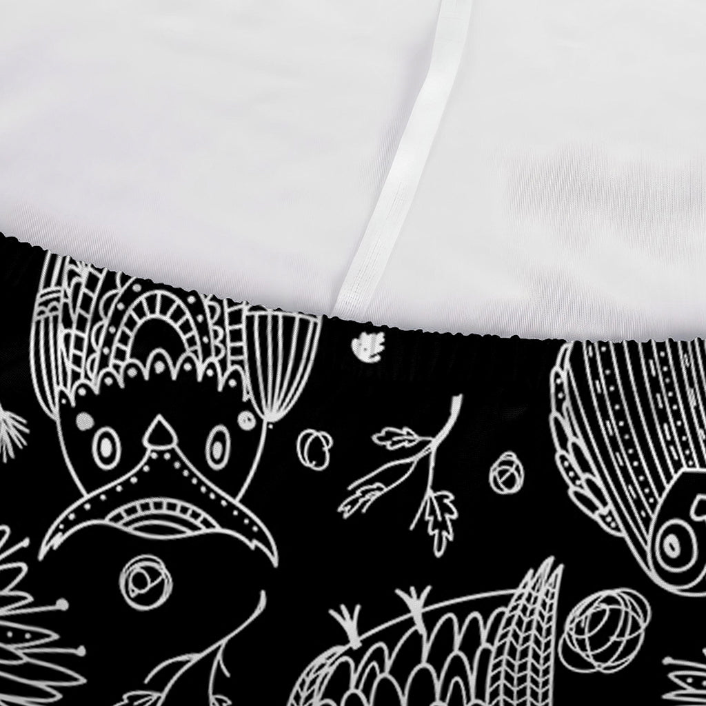 Black And White Owl Pattern Print Sofa Cover