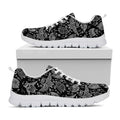 Black And White Owl Pattern Print White Running Shoes