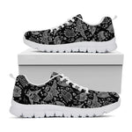 Black And White Owl Pattern Print White Sneakers