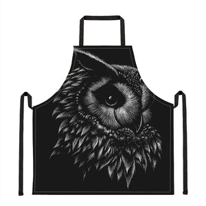 Black And White Owl Print Apron