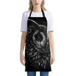 Black And White Owl Print Apron