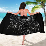 Black And White Owl Print Beach Sarong Wrap