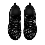 Black And White Owl Print Black Sneakers