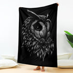 Black And White Owl Print Blanket