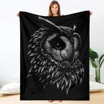 Black And White Owl Print Blanket
