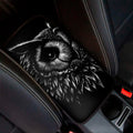 Black And White Owl Print Car Center Console Cover