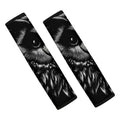 Black And White Owl Print Car Seat Belt Covers