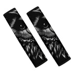 Black And White Owl Print Car Seat Belt Covers