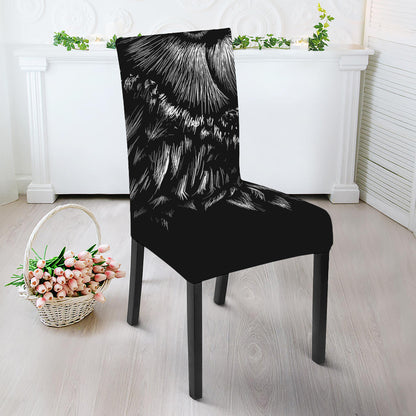 Black And White Owl Print Dining Chair Slipcover