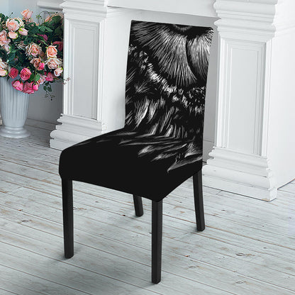 Black And White Owl Print Dining Chair Slipcover