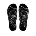 Black And White Owl Print Flip Flops